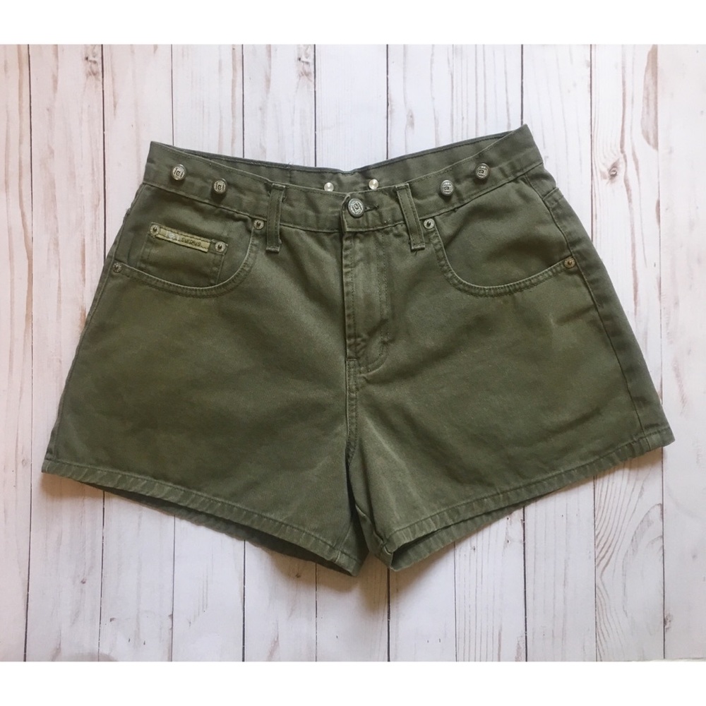 Vintage lei | army green jean shorts | 26